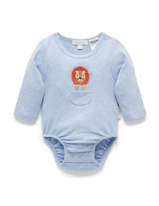 Peekaboo L/S Bodysuit - Sky Melange