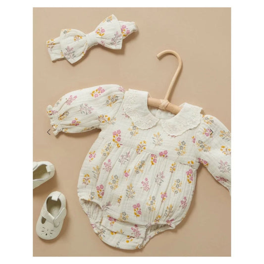 Crinkle Cotton Bodysuit set in Posie Floral