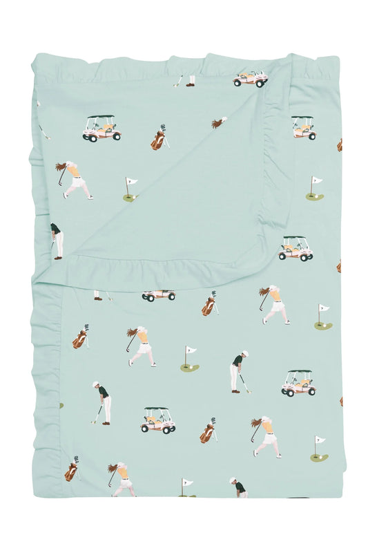 Toddler Ruffle Blanket in Golf