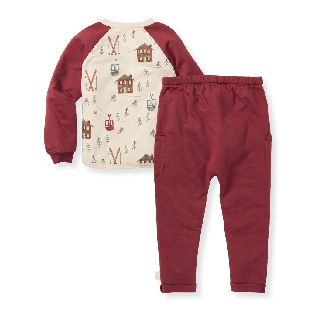 Holiday In The Alps Organic Cotton Set in Redwood