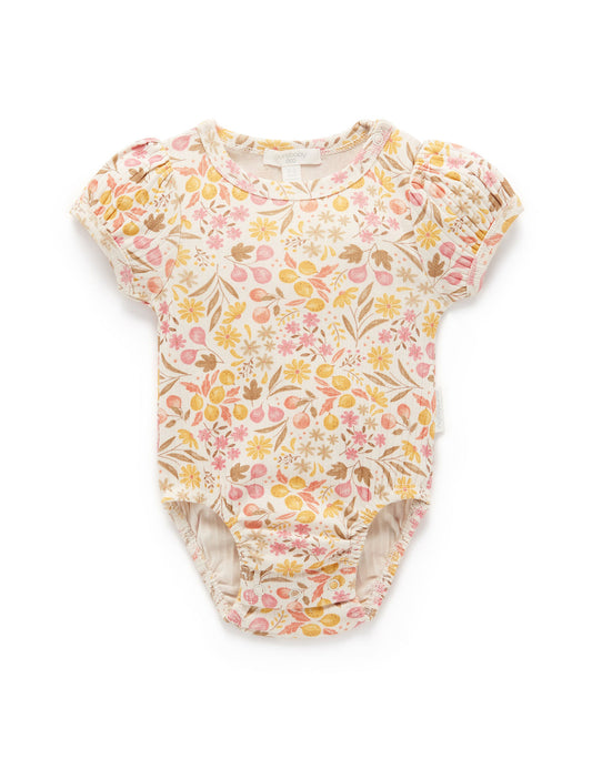 Rib Bodysuit - Fruit and Flowers