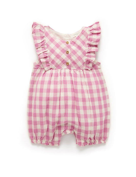 Gingham Romper - Fig