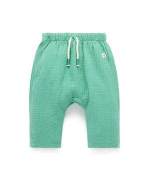 Slouchy Crinkle Cotton Pants in Iguana