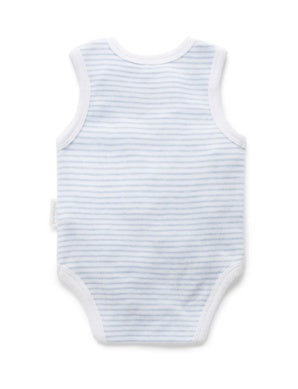 Singlet Bodysuit - Pale Blue Melange