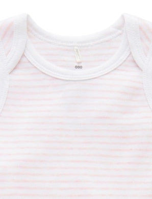 Singlet Bodysuit - Pale Pink Melange Stripe