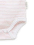 Singlet Bodysuit - Pale Pink Melange Stripe