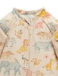 Printed L/S Sunsuit - Savanna