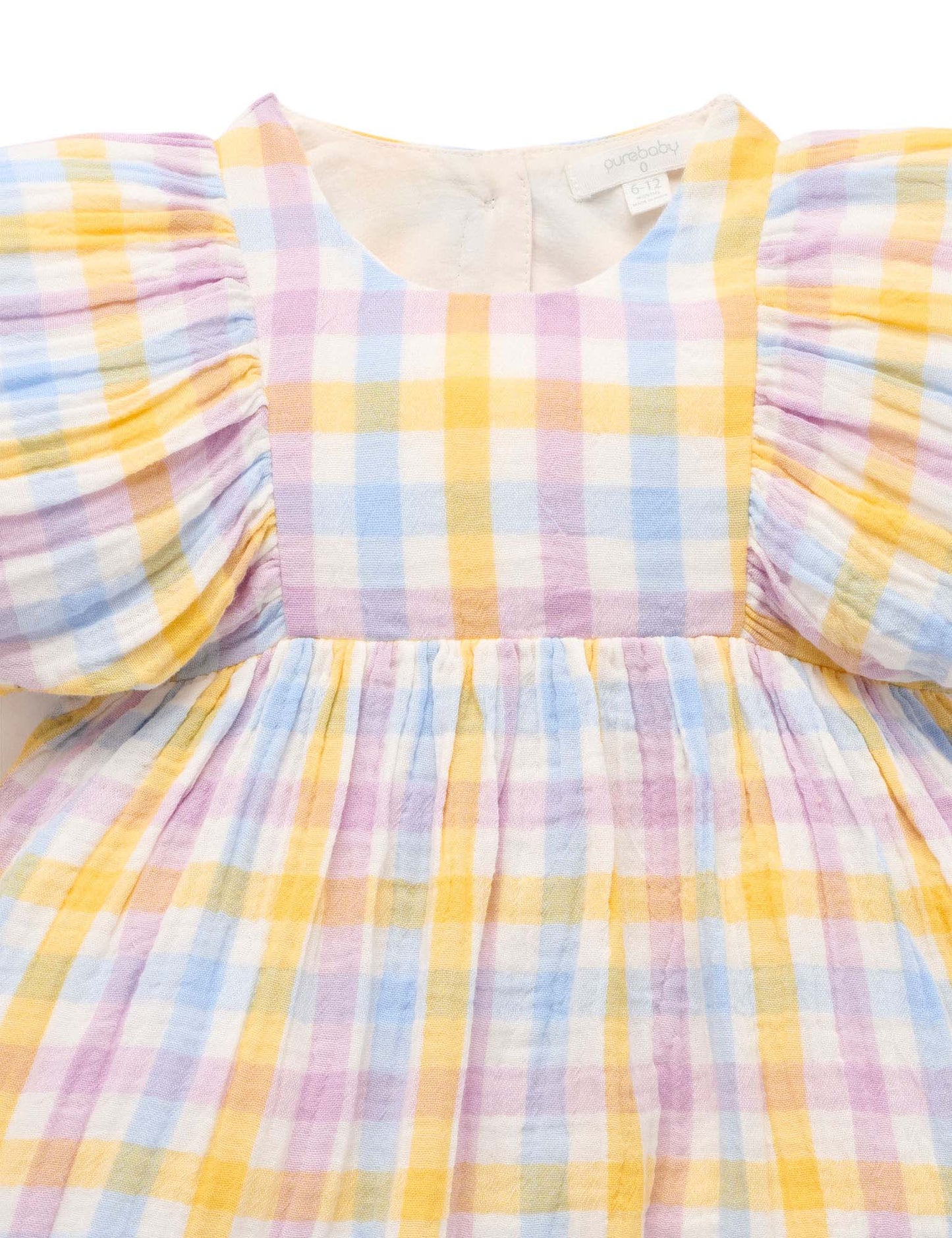 Gathered Dress in Lila Check