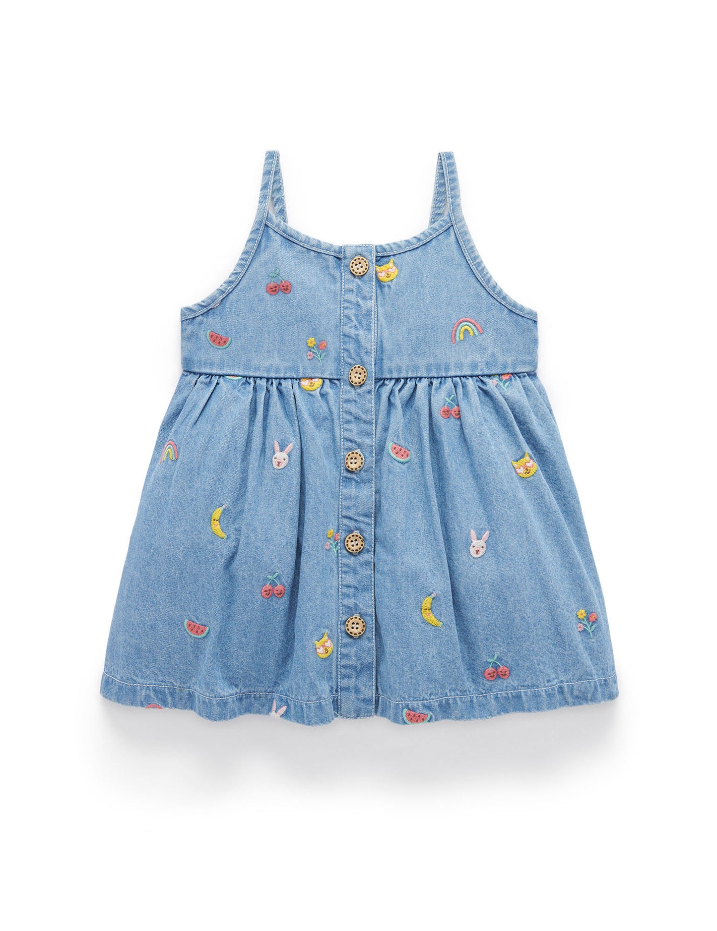Chambray Broderie Dress