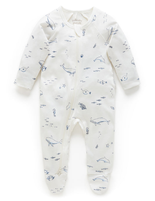 Vanilla Nautical Zip Growsuit