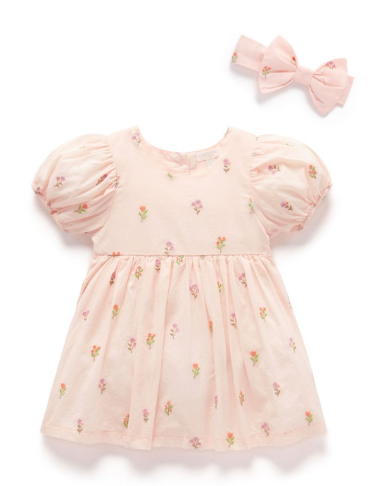 Sprig Embroidered Dress & HB Set