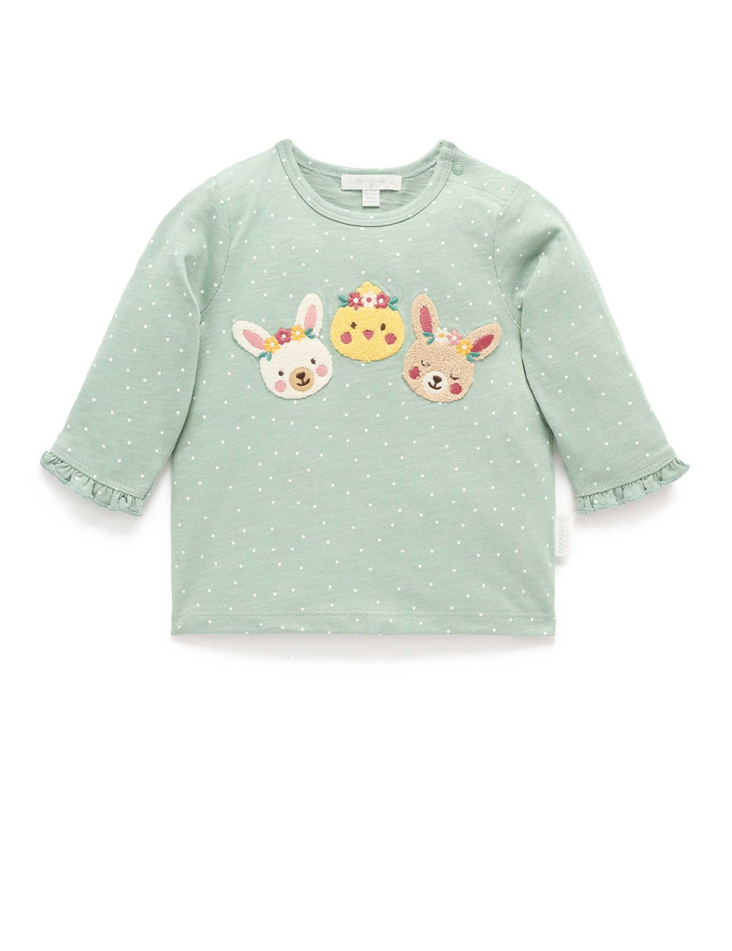Bunny Friends Tee in Sage