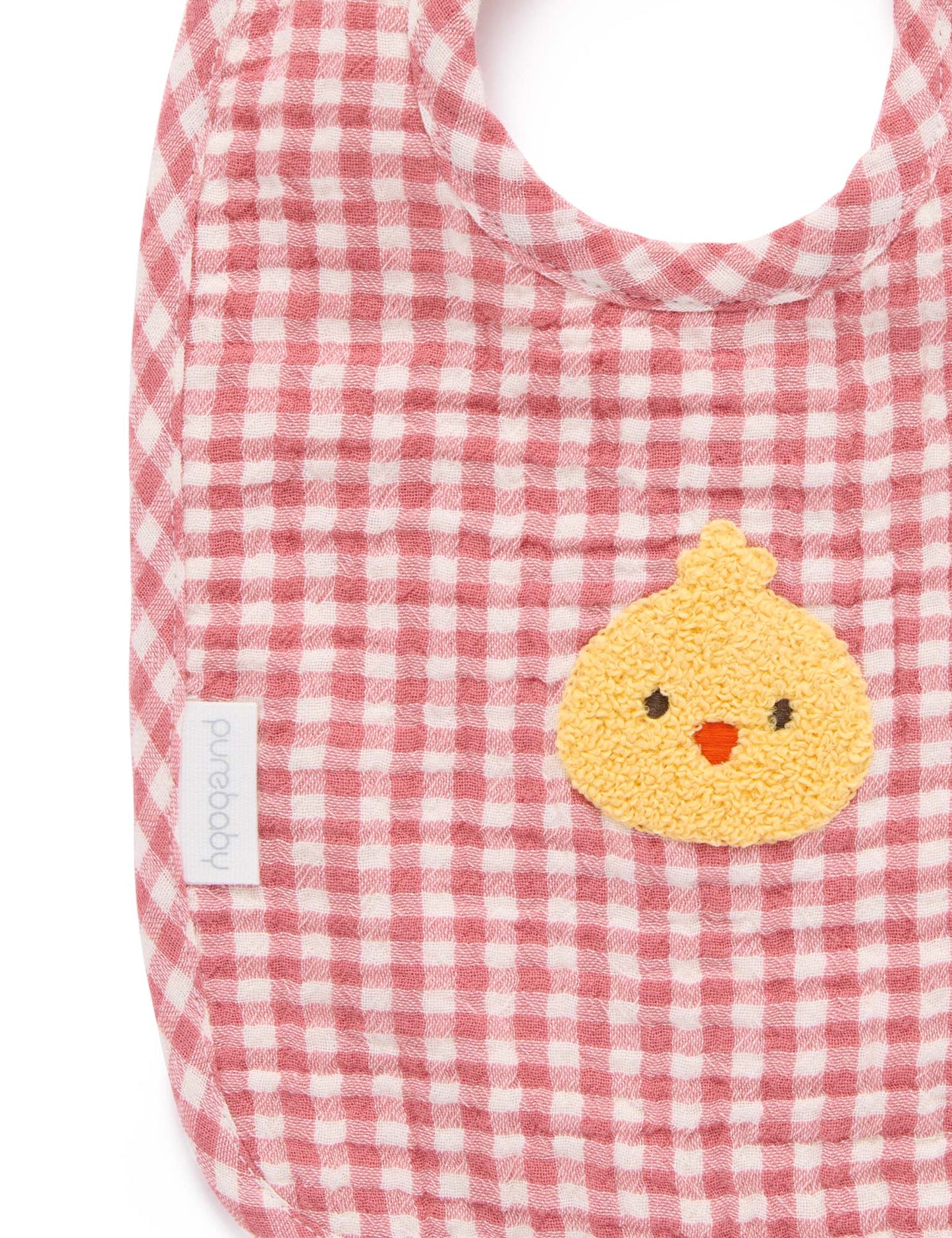 Gingham Bib in Lily Pad