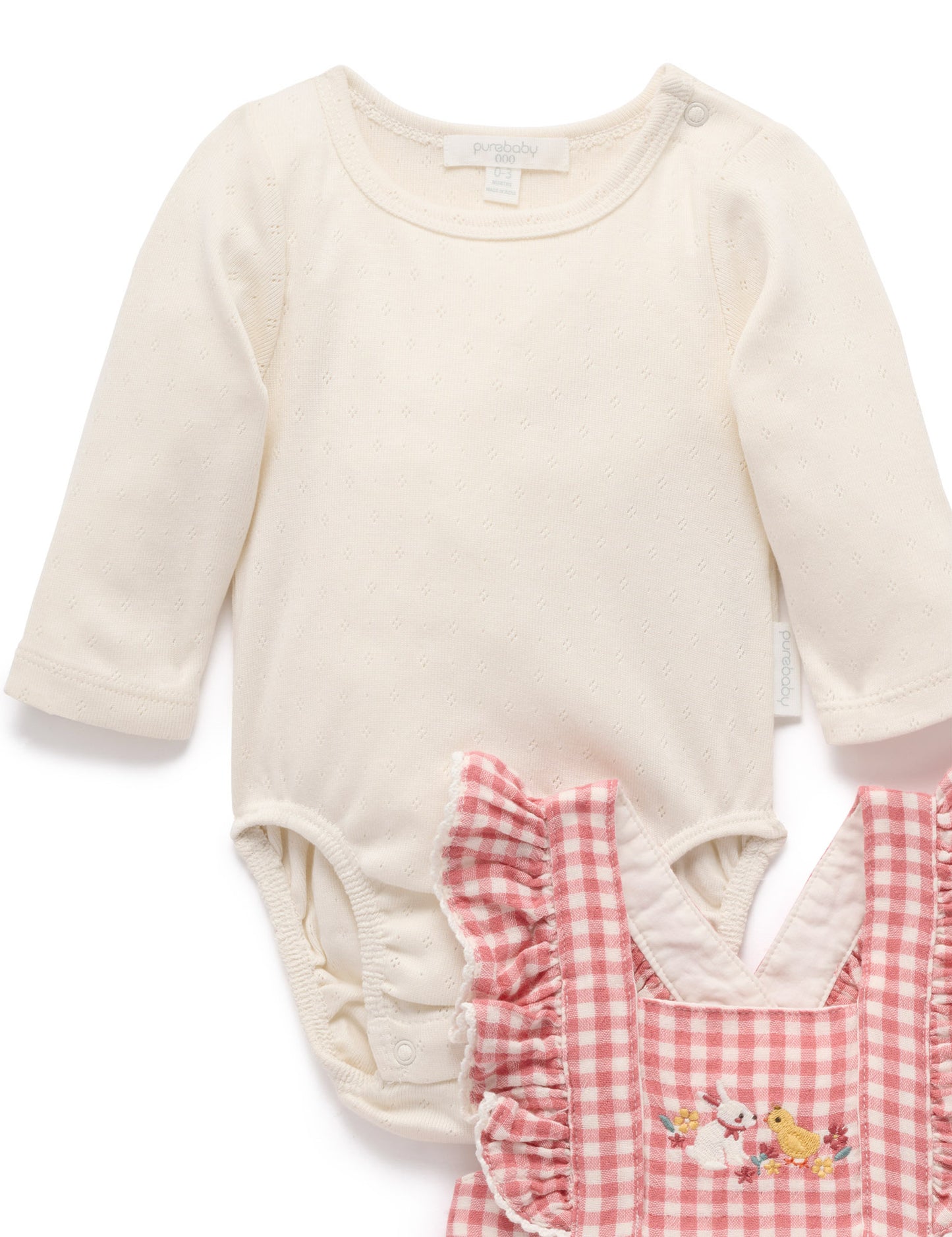 Gingham Pinnie Set in Lilly Pad