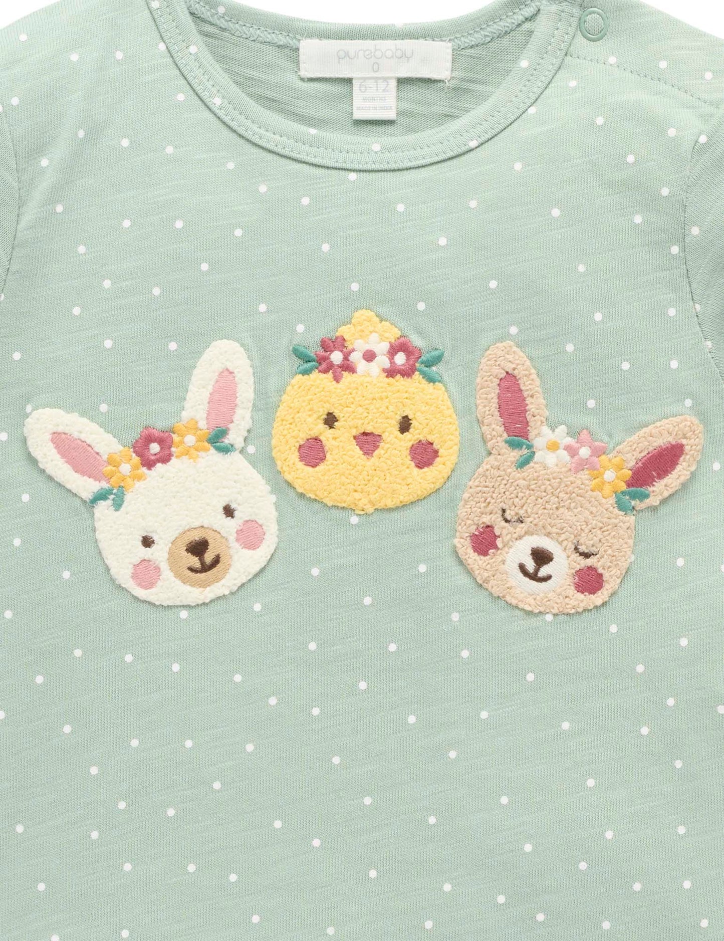 Bunny Friends Tee in Sage