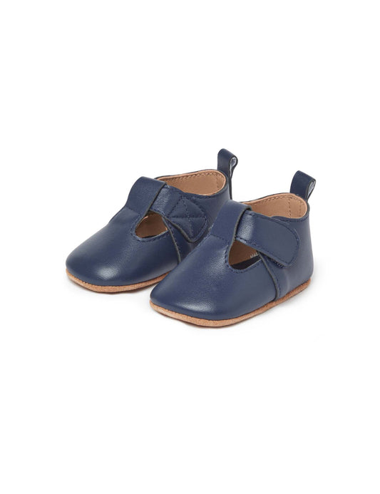 Leather T-Bar - Navy