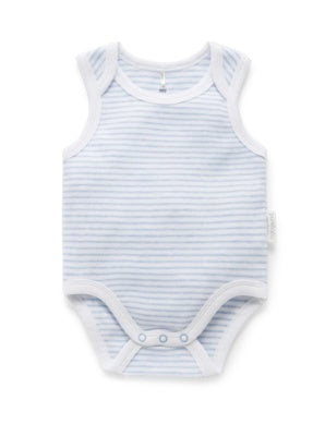 Singlet Bodysuit - Pale Blue Melange