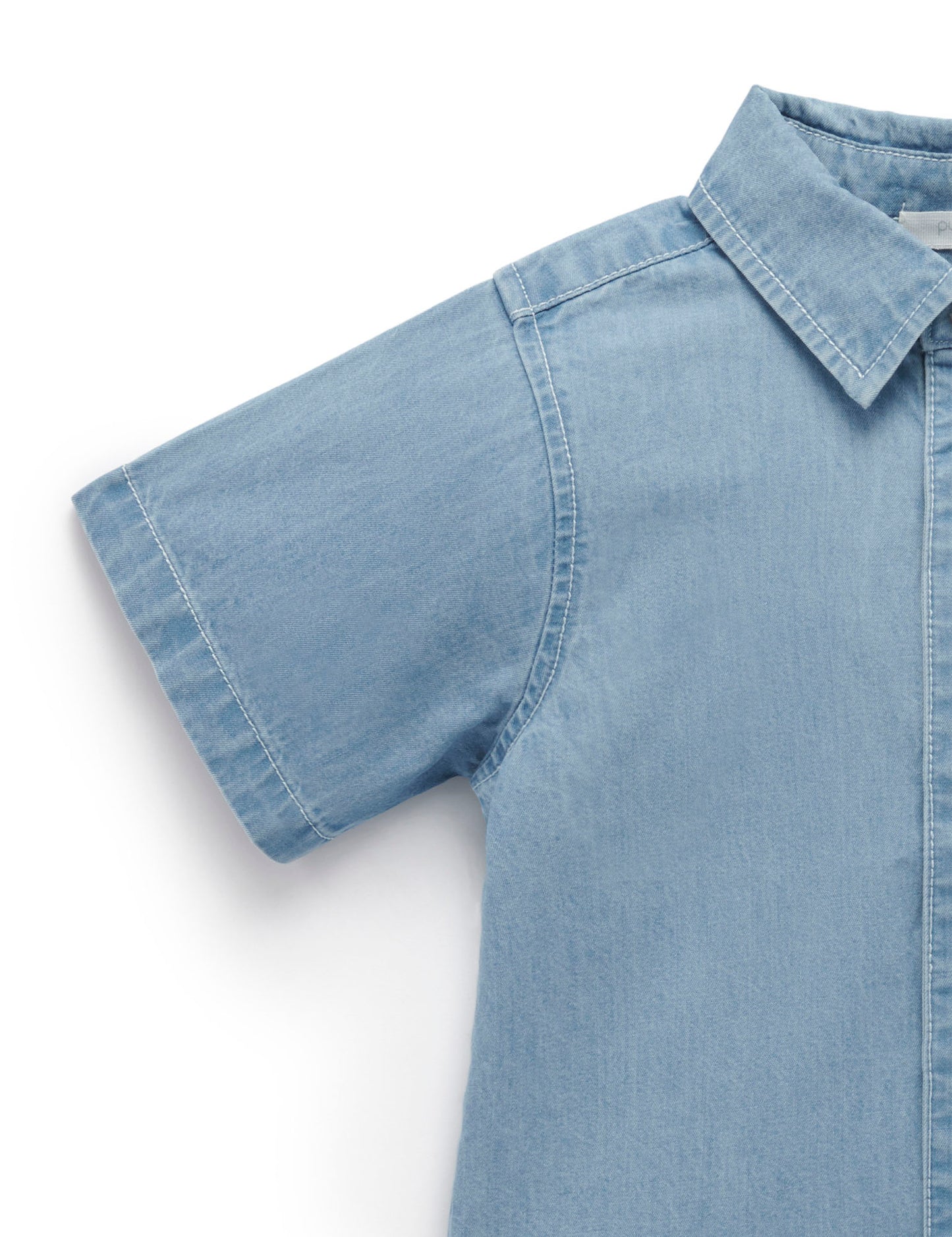 Short Sleeve Chambray Shirt