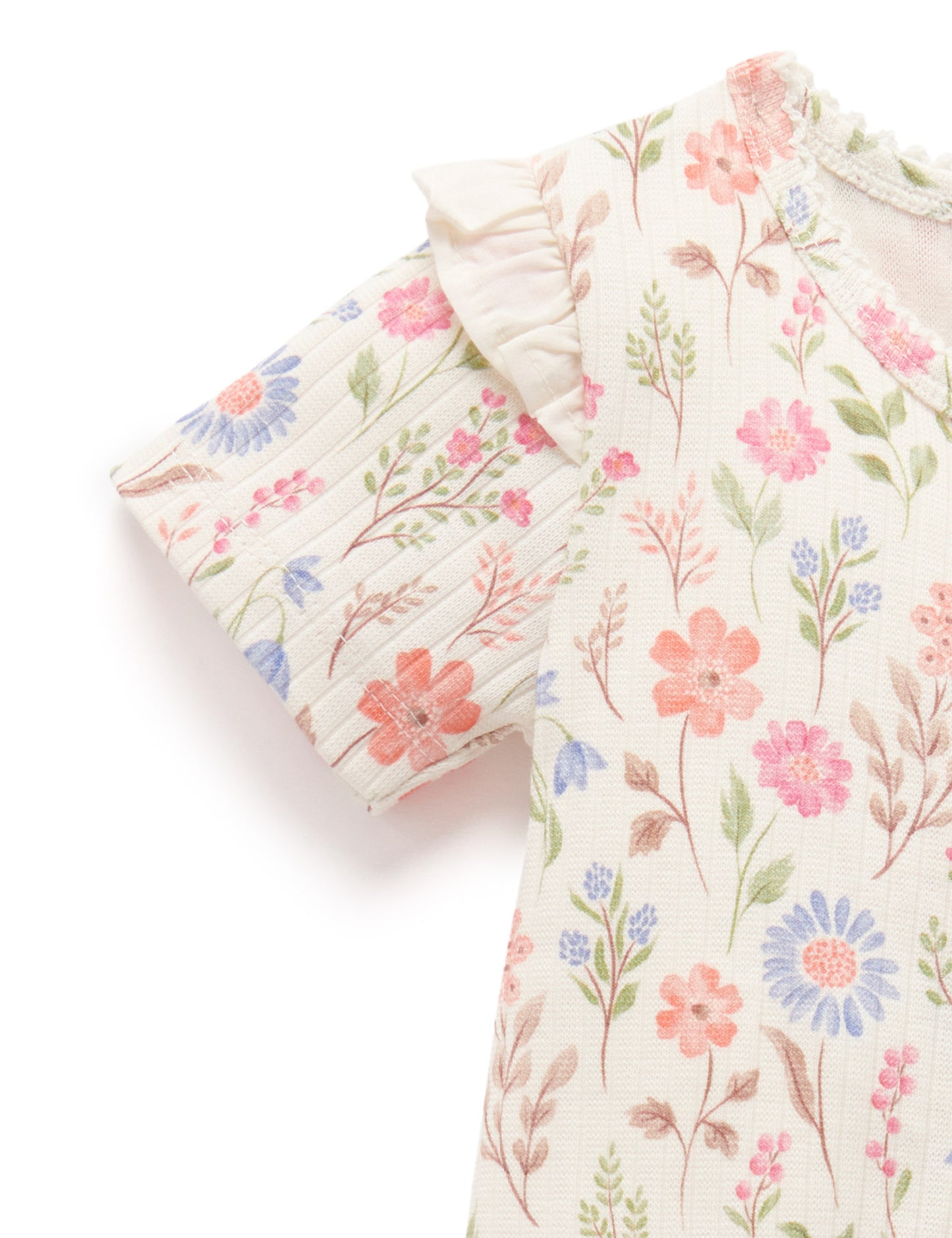 Rib Zip Growsuit in Geranium