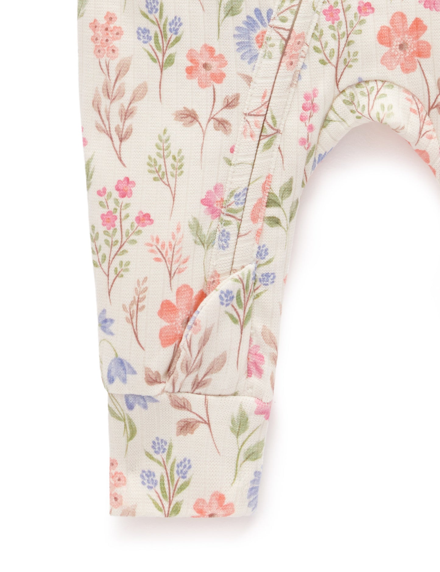 Rib Zip Growsuit in Geranium