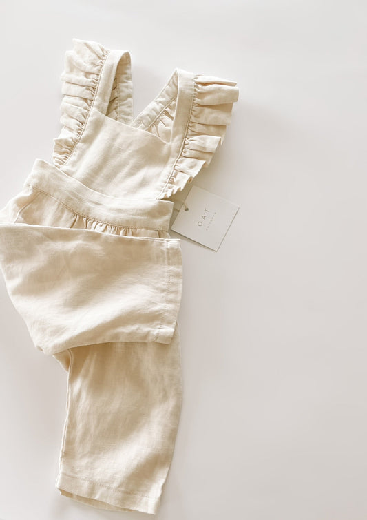 Linen Flutter Sleeve Jumpsuit