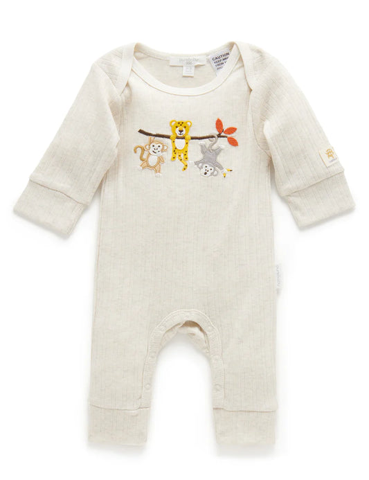 Beige Jungle Friends Growsuit