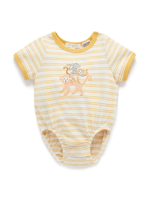 Monkey Mini Stripe Bodysuit