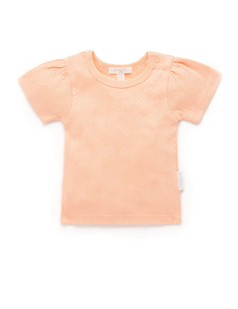 Pointelle Short Sleeve Tee